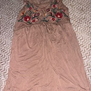 Floral Embroidered Sleeveless Dress